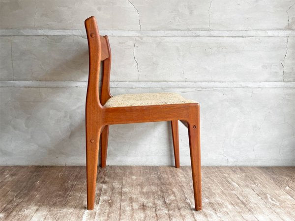 ケーディーファニチャー K.D. FURNITURE by SUN FURNITURE チーク材 ダイニングチェア ファブリック 北欧ビンテージスタイル B ♪