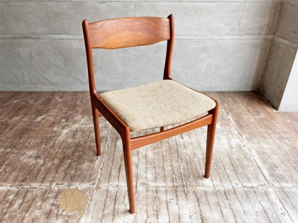 ケーディーファニチャー K.D. FURNITURE by SUN FURNITURE チーク材 ダイニングチェア ファブリック 北欧ビンテージスタイル B ♪