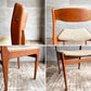 ケーディーファニチャー K.D. FURNITURE by SUN FURNITURE チーク材 ダイニングチェア ファブリック 北欧ビンテージスタイル B ♪