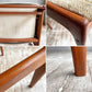 ケーディーファニチャー K.D. FURNITURE by SUN FURNITURE チーク材 ダイニングチェア ファブリック 北欧ビンテージスタイル B ♪