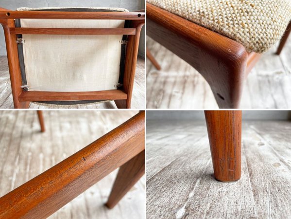 ケーディーファニチャー K.D. FURNITURE by SUN FURNITURE チーク材 ダイニングチェア ファブリック 北欧ビンテージスタイル B ♪