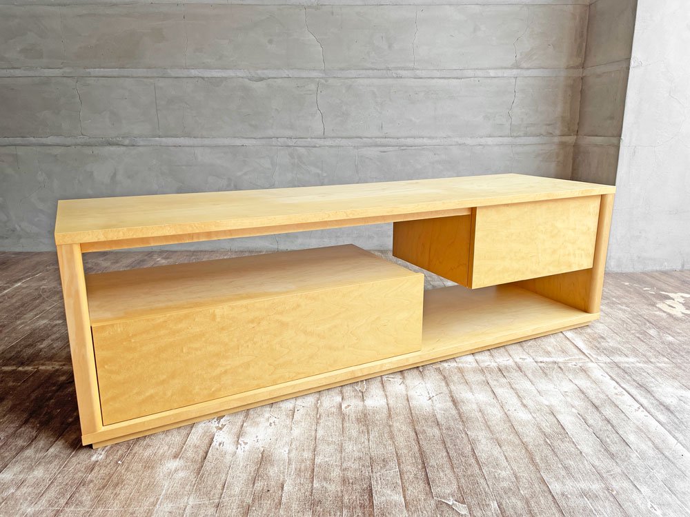 イデー IDEE コントゥール TVキャビネット CONTOUR TV CABINET メープル材 抽斗2杯 W140 現行品 定価\143,000- ♪