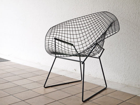 ノル Knoll ビンテージ ダイヤモンドチェア Diamond Chair  ハリー ベルトイア Harry Bertoia ブラックリペイント ミッドセンチュリー 名作  ◇