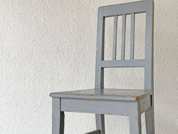 フランスアンティーク France Antique  ペイントテッド  チェア グレー シャビーシック 木製  ビンテージ  ◇