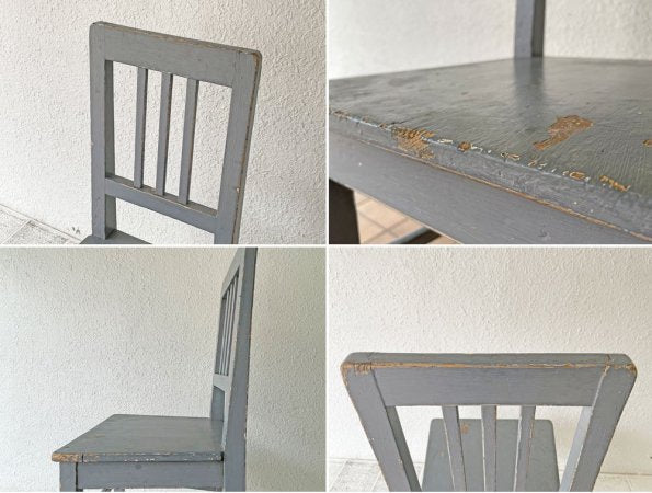 フランスアンティーク France Antique  ペイントテッド  チェア グレー シャビーシック 木製  ビンテージ  ◇
