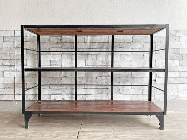 ジャーナルスタンダードファニチャー journal standard Furniture カルビ CALVI WIDE SHELF ワイドシェルフ 3段 古材×アイアン 定価￥88,000- ●