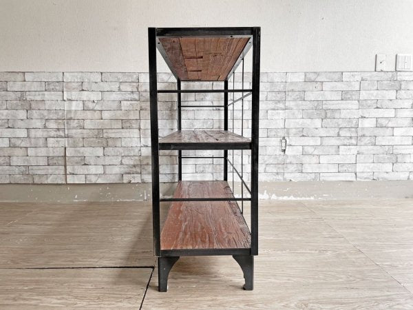 ジャーナルスタンダードファニチャー journal standard Furniture カルビ CALVI WIDE SHELF ワイドシェルフ 3段 古材×アイアン 定価￥88,000- ●