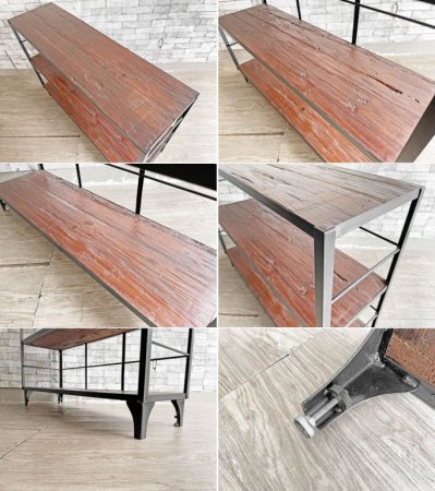 ジャーナルスタンダードファニチャー journal standard Furniture カルビ CALVI WIDE SHELF ワイドシェルフ 3段 古材×アイアン 定価￥88,000- ●