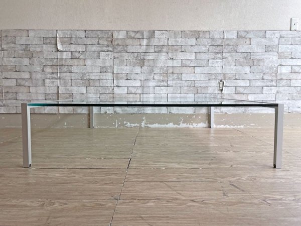 チーム・バイ・ヴェリス Team by Wellis ルームリビング ガラストップ コーヒーテーブル ローテーブル スクエア W120cm Cassina ixc.取扱 参考定価24万円 ●