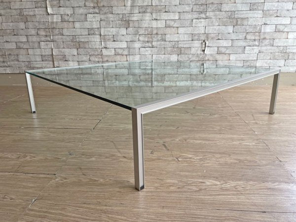 チーム・バイ・ヴェリス Team by Wellis ルームリビング ガラストップ コーヒーテーブル ローテーブル スクエア W120cm Cassina ixc.取扱 参考定価24万円 ●
