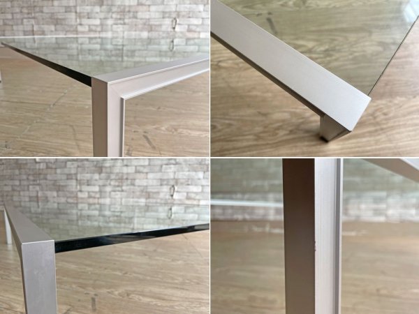 チーム・バイ・ヴェリス Team by Wellis ルームリビング ガラストップ コーヒーテーブル ローテーブル スクエア W120cm Cassina ixc.取扱 参考定価24万円 ●