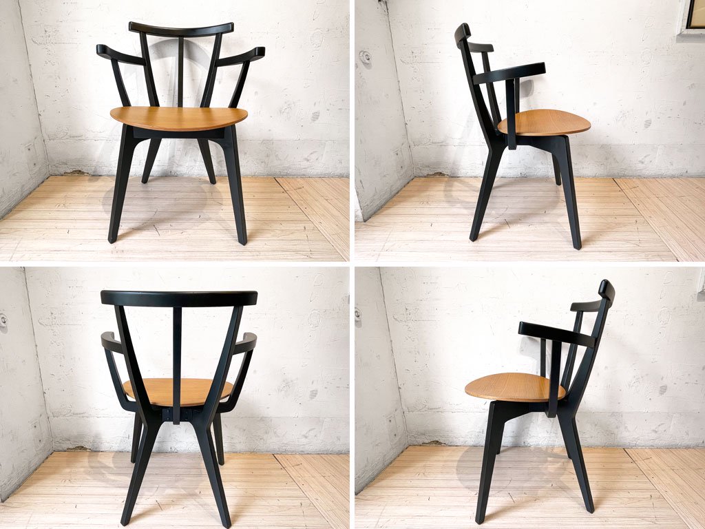 コモック COMMOC ビートル BEETLE ARM CHAIR アームチェア ブラック ナチュラルモダン ドリルデザイン DRILL DESIGN 定価￥46,200- A ★