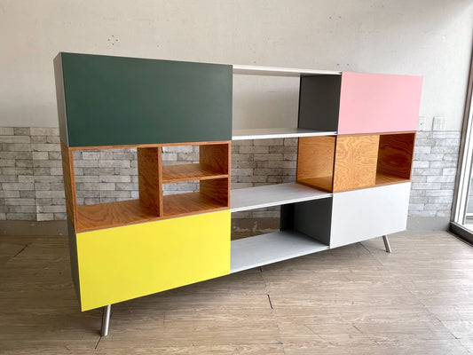 ヴィトラ vitra カスト 3段 ブックケース Kast 3HU Bookcase アルミニウム×MDF スライド扉 シェルフ キャビネット Maarten Van Severen W244cm ●