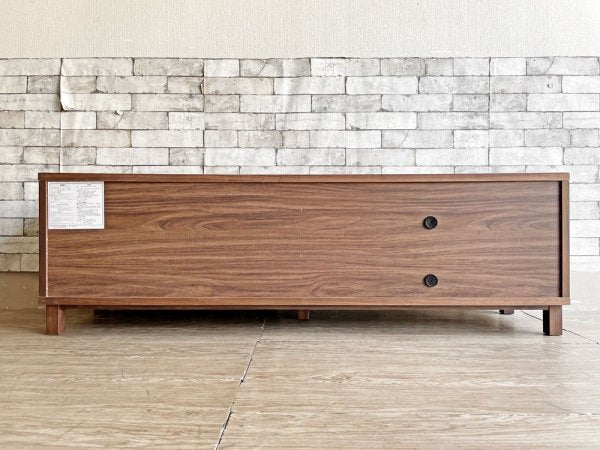 無印良品 MUJI ウォールナット材 AVラック AVボード テレビ台 ガラス扉 幅150cm 廃番 参考定価 ￥39,900- ●