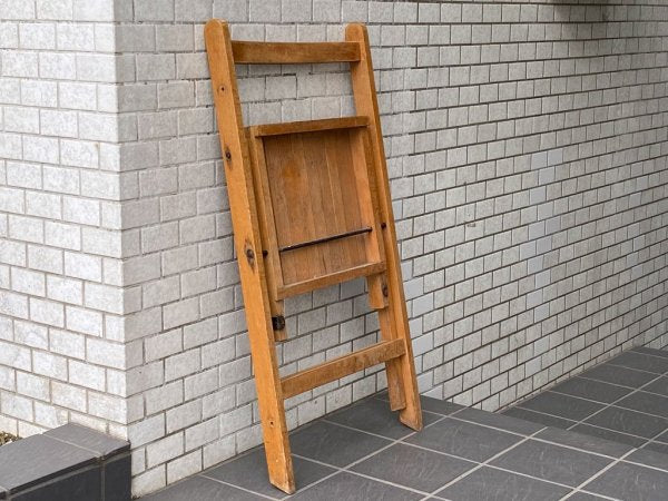 UKビンテージ UK Vintage フォールディングチェア foulding chair ガーデンチェア ビーチ材 花台 ランプ台 アンティーク 英国家具 ■