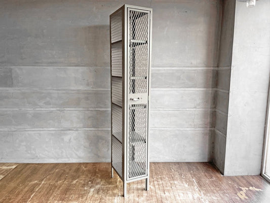 リオン LYON メッシュロッカー MESH LOCKER スチール グレー W30.5 パシフィックファニチャー P.F.S取扱 インダストリアル USA 廃番希少 現状品 ♪