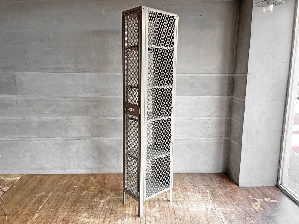 リオン LYON メッシュロッカー MESH LOCKER スチール グレー W30.5 パシフィックファニチャー P.F.S取扱 インダストリアル USA 廃番希少 現状品 ♪