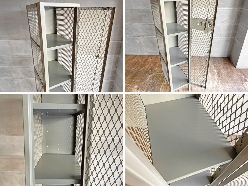 リオン LYON メッシュロッカー MESH LOCKER スチール グレー W30.5 パシフィックファニチャー P.F.S取扱 インダストリアル USA 廃番希少 現状品 ♪