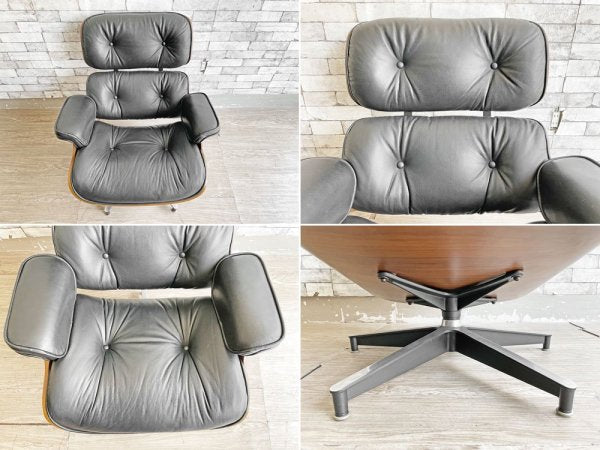 イームズラウンジチェア＆オットマン ブラック チャールズ＆レイ・イームズ C&R Eames ミッドセンチュリー リプロダクト品 ●