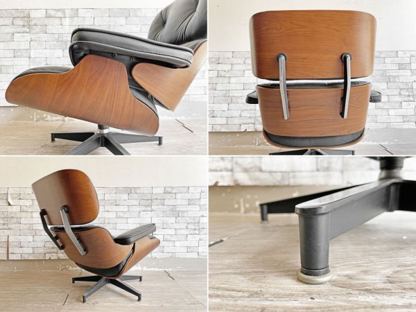 イームズラウンジチェア＆オットマン ブラック チャールズ＆レイ・イームズ C&R Eames ミッドセンチュリー リプロダクト品 ●