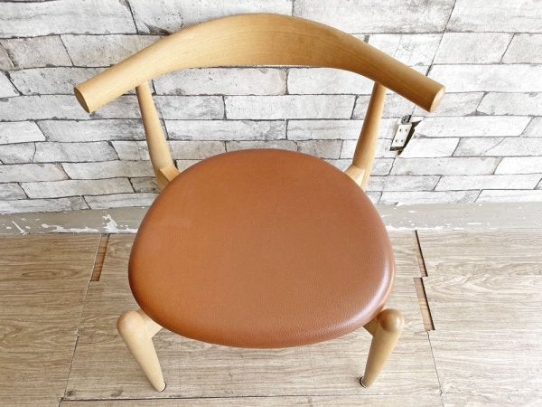 カールハンセン＆サン Carl Hansen & Son CH20 エルボーチェア ダイニングチェア ビーチ材 ソープフィニッシュ レザーシート ハンス・J・ウェグナー 北欧家具 A ●