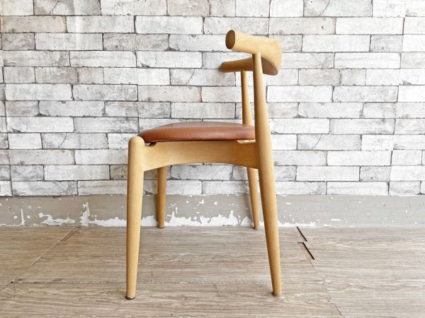 カールハンセン＆サン Carl Hansen & Son CH20 エルボーチェア ダイニングチェア ビーチ材 ソープフィニッシュ レザーシート ハンス・J・ウェグナー 北欧家具 B ●