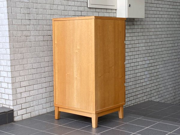 無印良品 MUJI スリムチェスト タモ材 無垢集成材 4段 W48cm ナチュラル シンプルモダン 廃番モデル ■