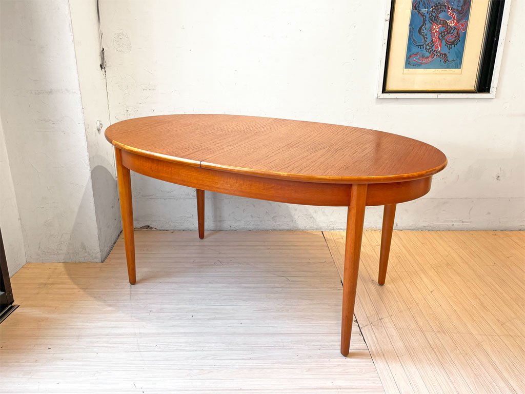 ジェンティーク Jentique ビンテージ オーバル エクステンション ダイニングテーブル チーク材 伸長式 Vintage Teak Diningtable  ★