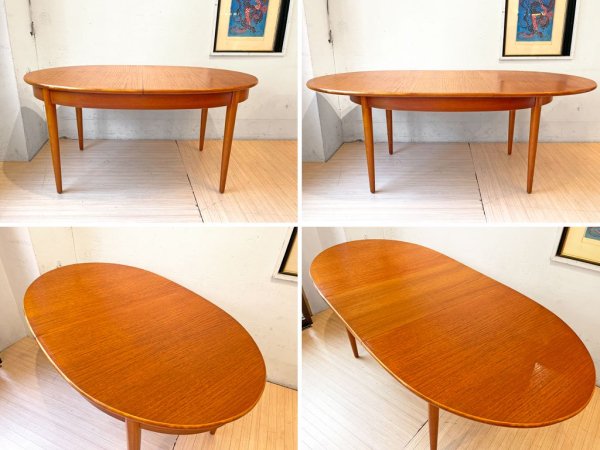 ジェンティーク Jentique ビンテージ オーバル エクステンション ダイニングテーブル チーク材 伸長式 Vintage Teak Diningtable  ★