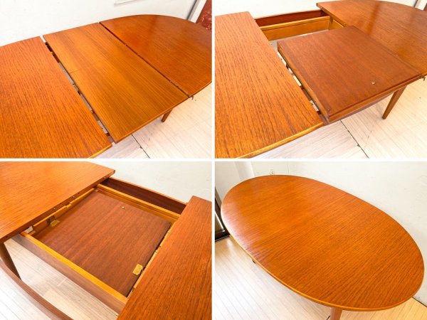 ジェンティーク Jentique ビンテージ オーバル エクステンション ダイニングテーブル チーク材 伸長式 Vintage Teak Diningtable  ★