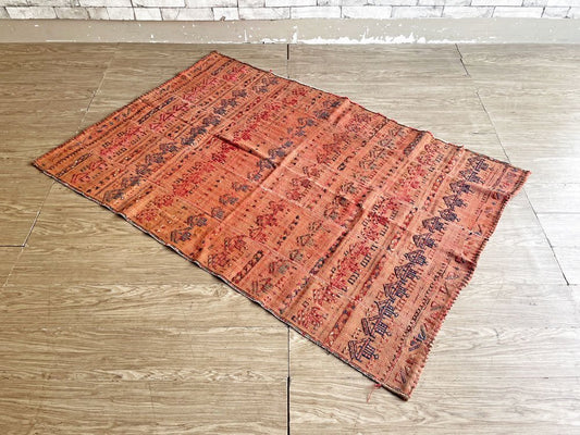 【26】ビンテージ Vintage オールドキリム ラグ 絨毯 165×111cm レッド系 家柄 中近東 トルコ 手織り E ●