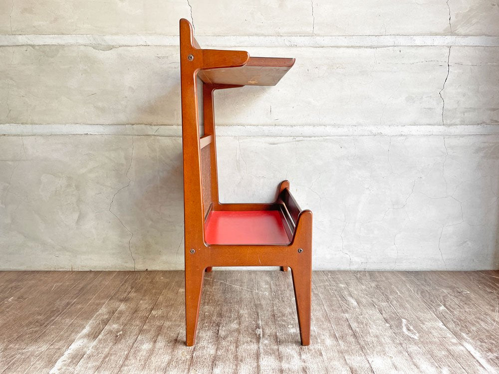 カリモク karimoku テレフォンラック サイドテーブル ビンテージ ビーチ材 メラミントップ 昭和レトロ オールドカリモク♪