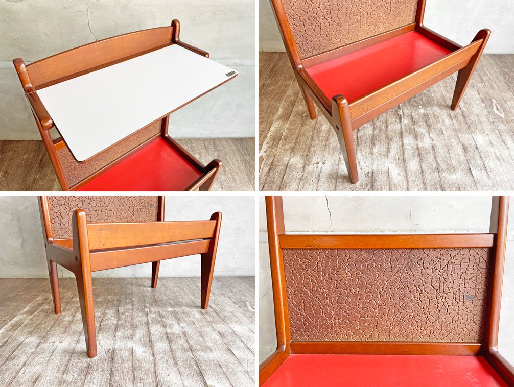 カリモク karimoku テレフォンラック サイドテーブル ビンテージ ビーチ材 メラミントップ 昭和レトロ オールドカリモク♪