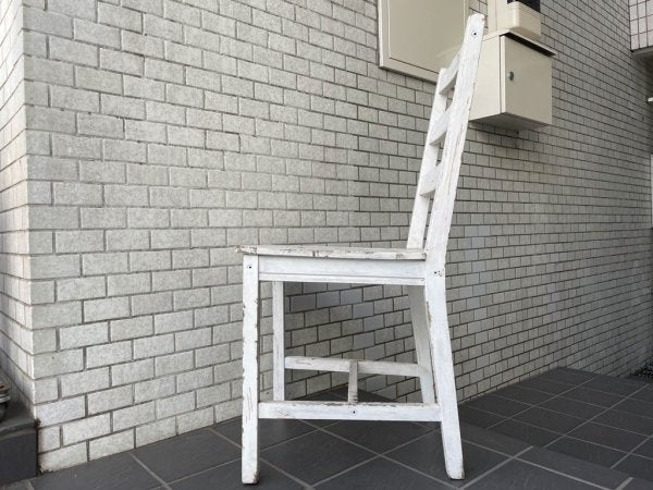 シャビーシック ダイニングチェア ラダーバック ホワイトペイント 木味家具 ■