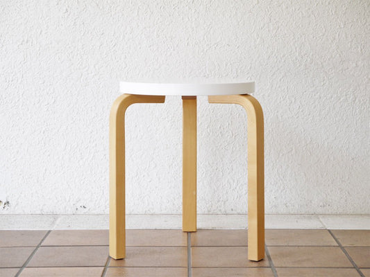 アルテック Artek スツール60 stool60 パイミオ 3本脚 80周年記念モデル ホワイトラッカー アルヴァ・アアルト 北欧家具 ◇