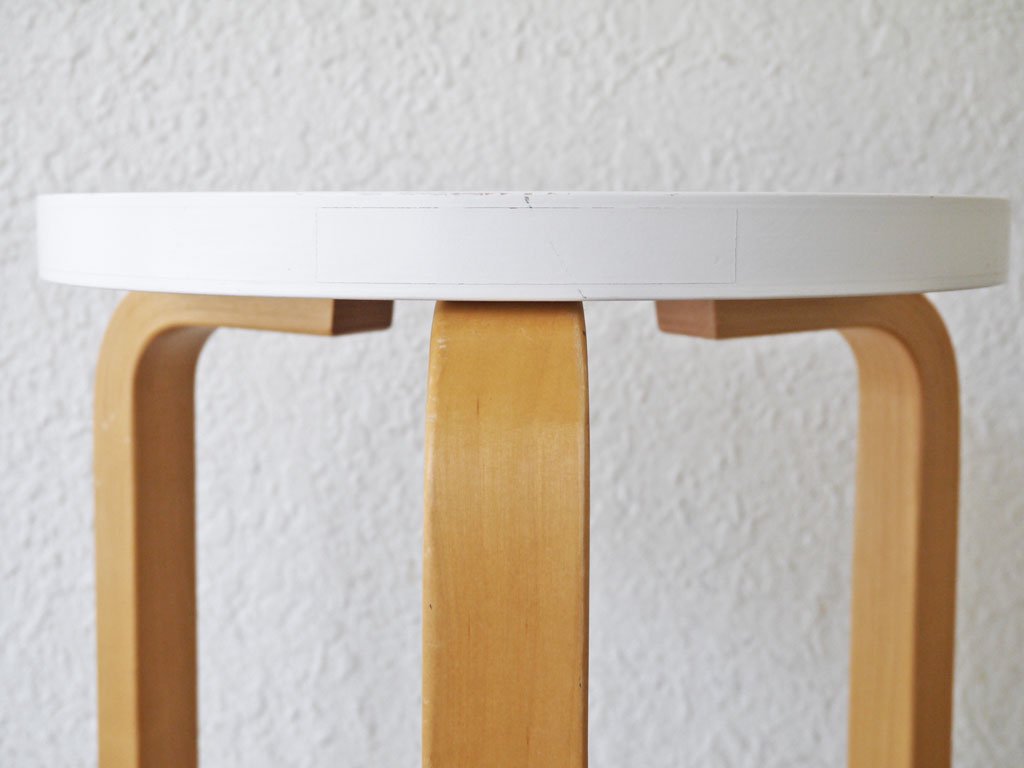 アルテック Artek スツール60 stool60 パイミオ 3本脚 80周年記念モデル ホワイトラッカー アルヴァ・アアルト 北欧家具 ◇