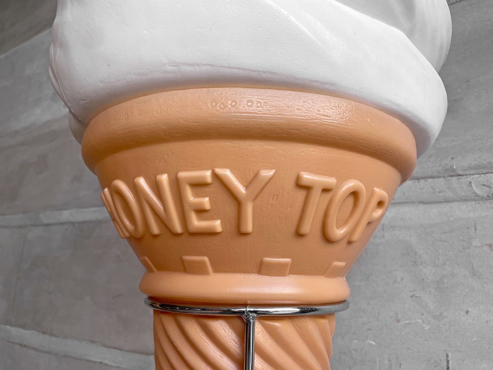 HONEY TOP ソフトクリーム 電飾看板 自立看板 ディスプレイ 店舗什器 レトロ H125.5cm 割れ有り 開閉不可 動作未確認 現状品♪