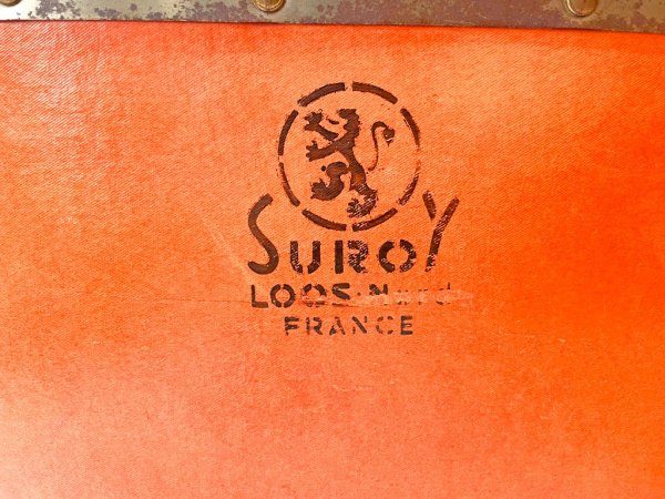 フランスビンテージ スロイ SUROY バルカンファイバー コンテナ ボックス インダストリアル ストレージ 工業系 A ★