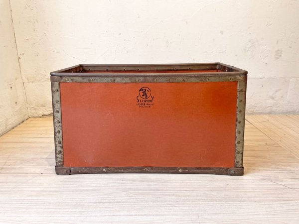 フランスビンテージ スロイ SUROY バルカンファイバー コンテナ ボックス インダストリアル ストレージ 工業系 B ★