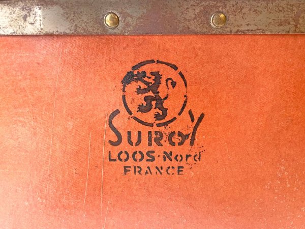 フランスビンテージ スロイ SUROY バルカンファイバー コンテナ ボックス インダストリアル ストレージ 工業系 B ★