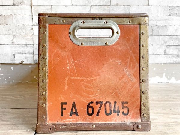 スロイ SUROY バルカンファイバー コンテナボックス 収納箱 インダストリアル レディッシュブラウン フランスビンテージ A ●