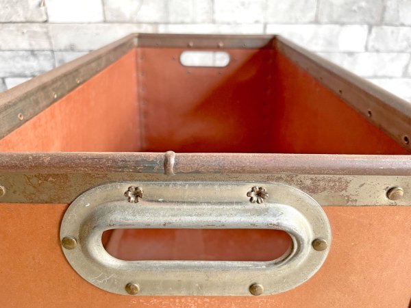 スロイ SUROY バルカンファイバー コンテナボックス 収納箱 インダストリアル レディッシュブラウン フランスビンテージ A ●