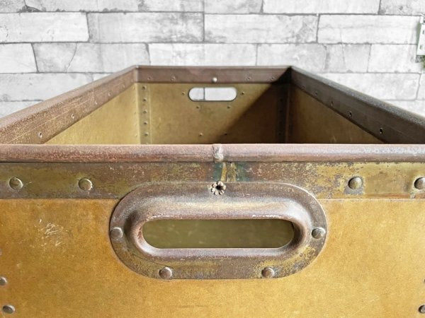 スロイ SUROY バルカンファイバー コンテナボックス 収納箱 インダストリアル ブラウン フランスビンテージ B ●