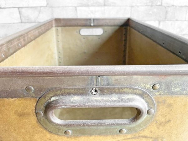 スロイ SUROY バルカンファイバー コンテナボックス 収納箱 インダストリアル ブラウン フランスビンテージ A ●