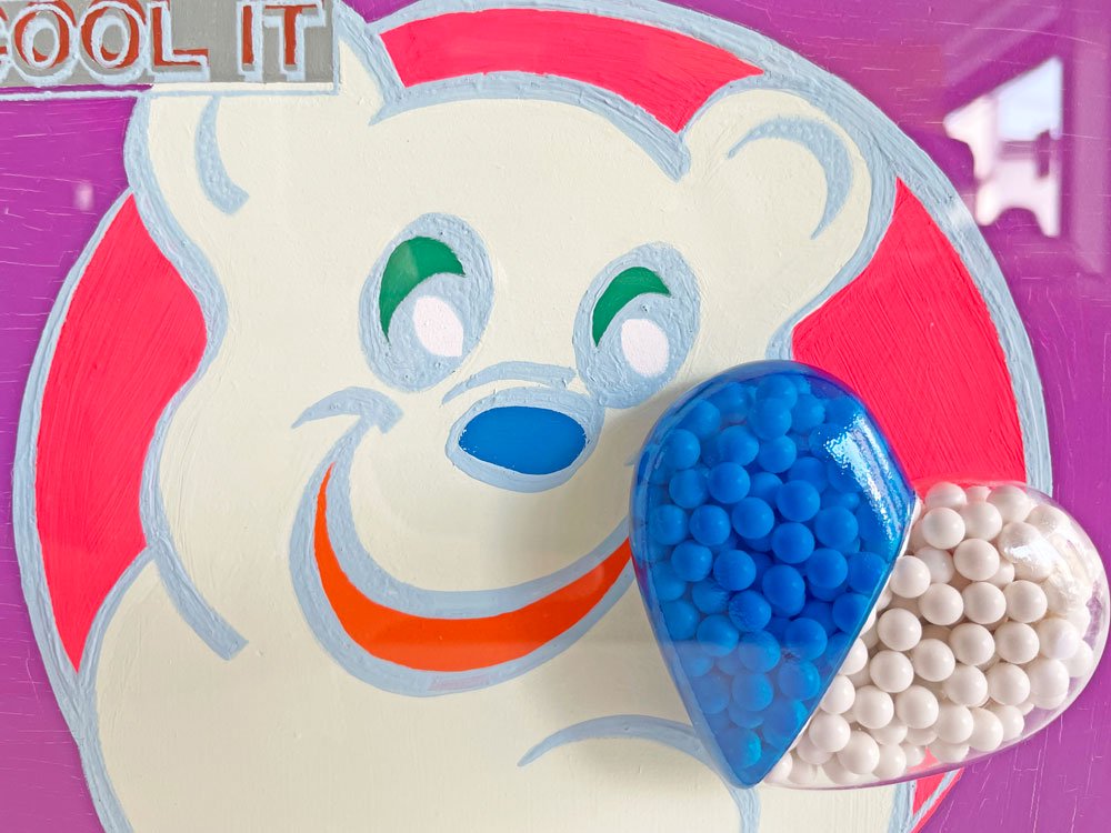 内田有 ポップジャンキー pop junky クールイット COOL IT × medicine (blue heart) アクリルアート 23×23cm 直筆サイン入り 現代アーティスト B ●