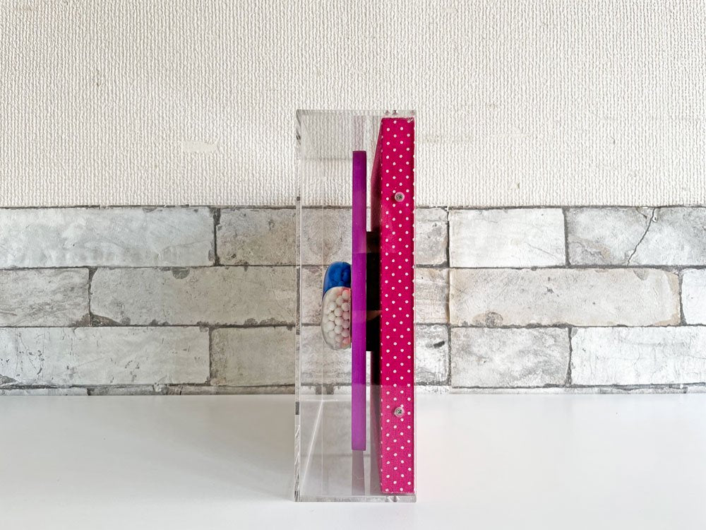 内田有 ポップジャンキー pop junky クールイット COOL IT × medicine (blue heart) アクリルアート 23×23cm 直筆サイン入り 現代アーティスト B ●