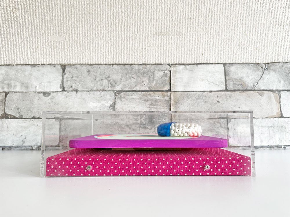 内田有 ポップジャンキー pop junky クールイット COOL IT × medicine (blue heart) アクリルアート 23×23cm 直筆サイン入り 現代アーティスト B ●