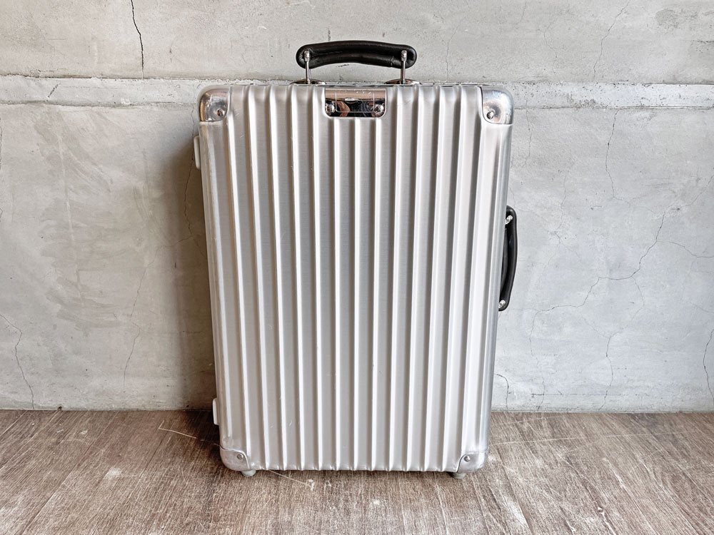 リモワ RIMOWA クラシックフライト スーツケース キャリーケース シルバー レザートップハンドル 35L TSAロック 2輪 
 最終モデル ドイツ製 希少 ♪