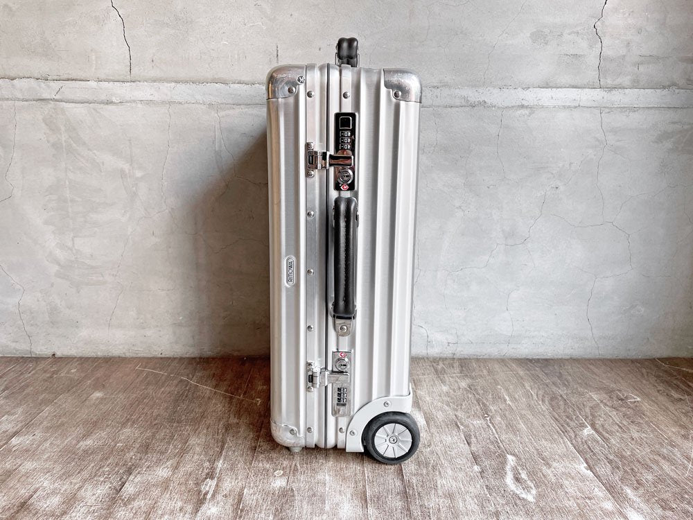 リモワ RIMOWA クラシックフライト スーツケース キャリーケース シルバー レザートップハンドル 35L TSAロック 2輪 
 最終モデル ドイツ製 希少 ♪