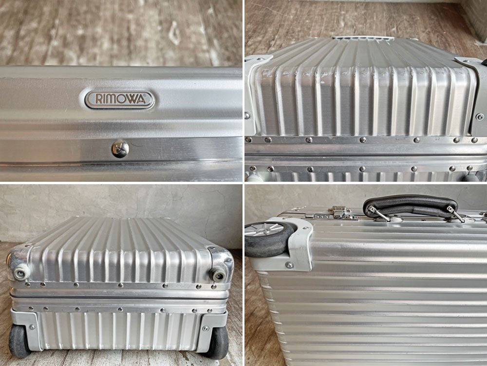 リモワ RIMOWA クラシックフライト スーツケース キャリーケース シルバー レザートップハンドル 35L TSAロック 2輪 
 最終モデル ドイツ製 希少 ♪